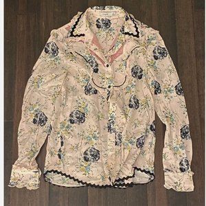 Coach 1941 Floral Dog Snap Shirt Cowboy Fringes, Womens 155/84A VINTAGE